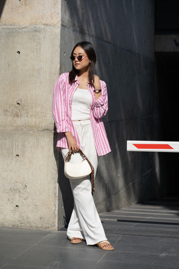 Bubblegum Striped Button-Down