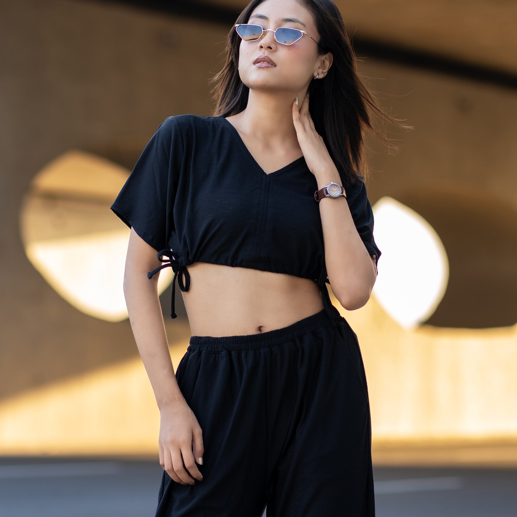 Relaxed Fit Tie-Side Co-ord