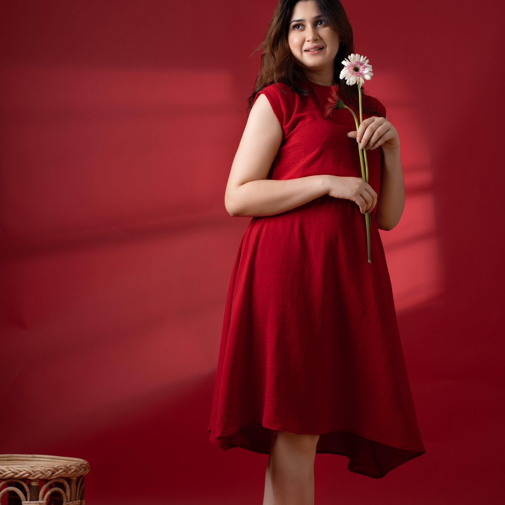 Ruffles Fit & Flare Midi Dress