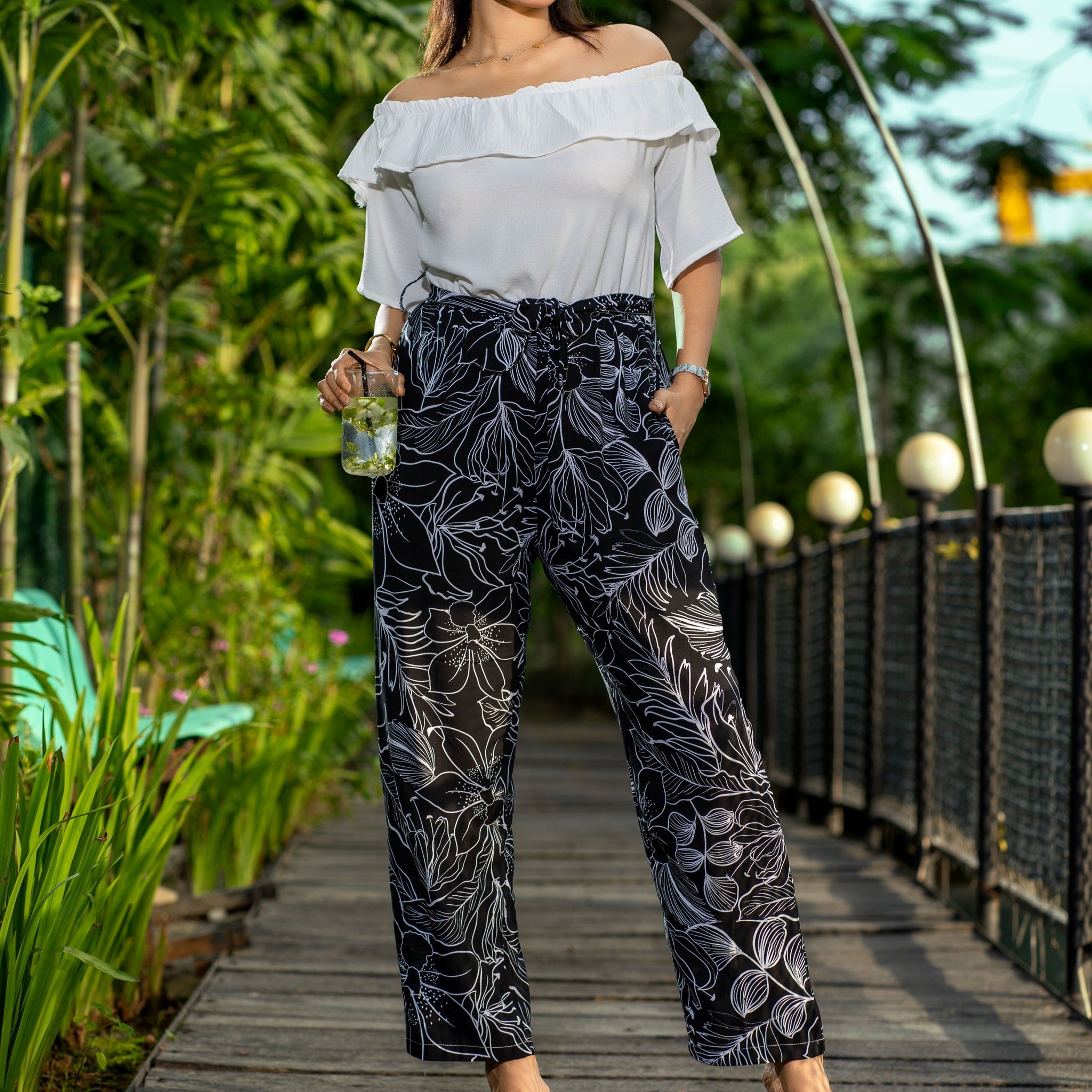 Summer Off-Shoulder Floral Print Jumpsuit