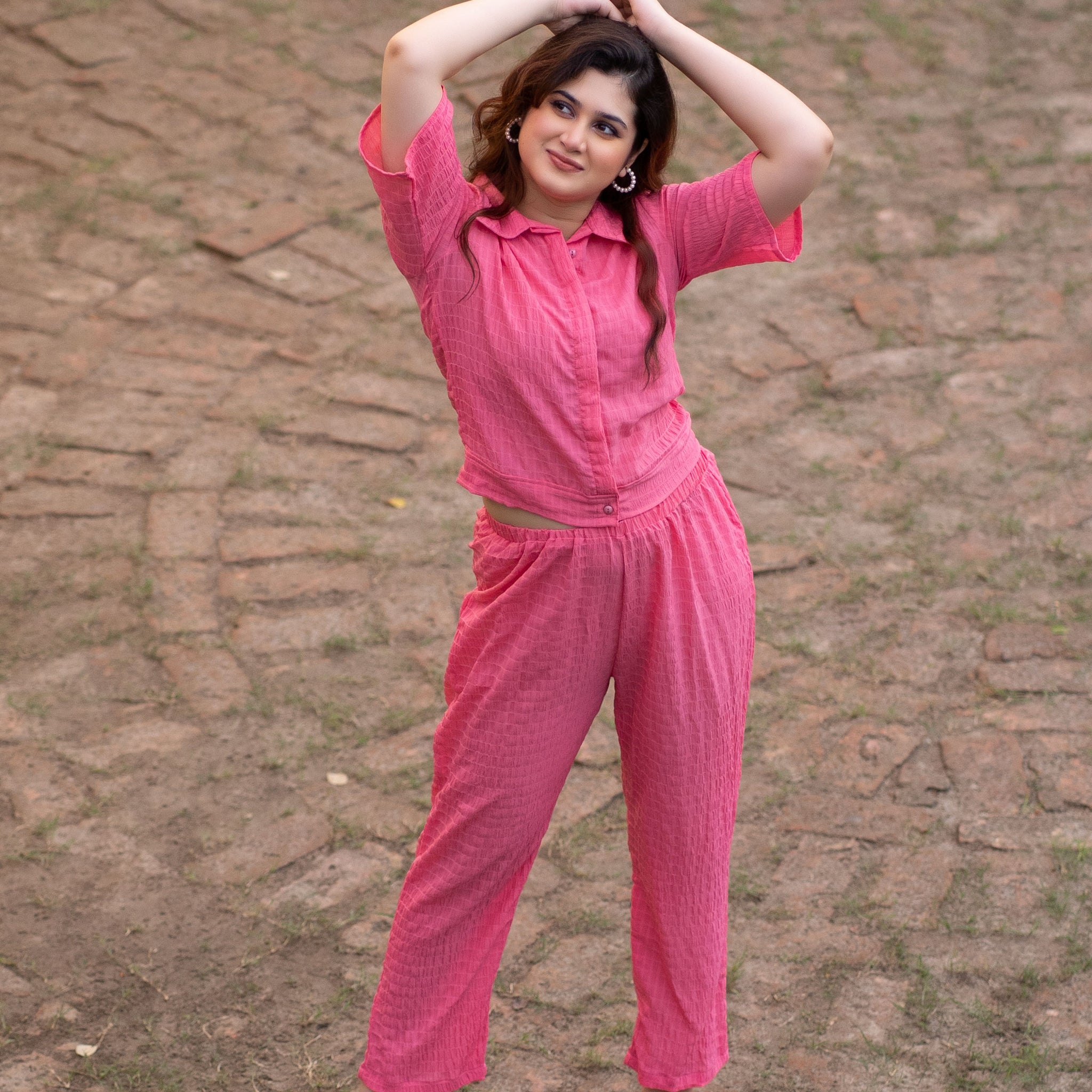 Pink Short Sleeve Co-Ord Set