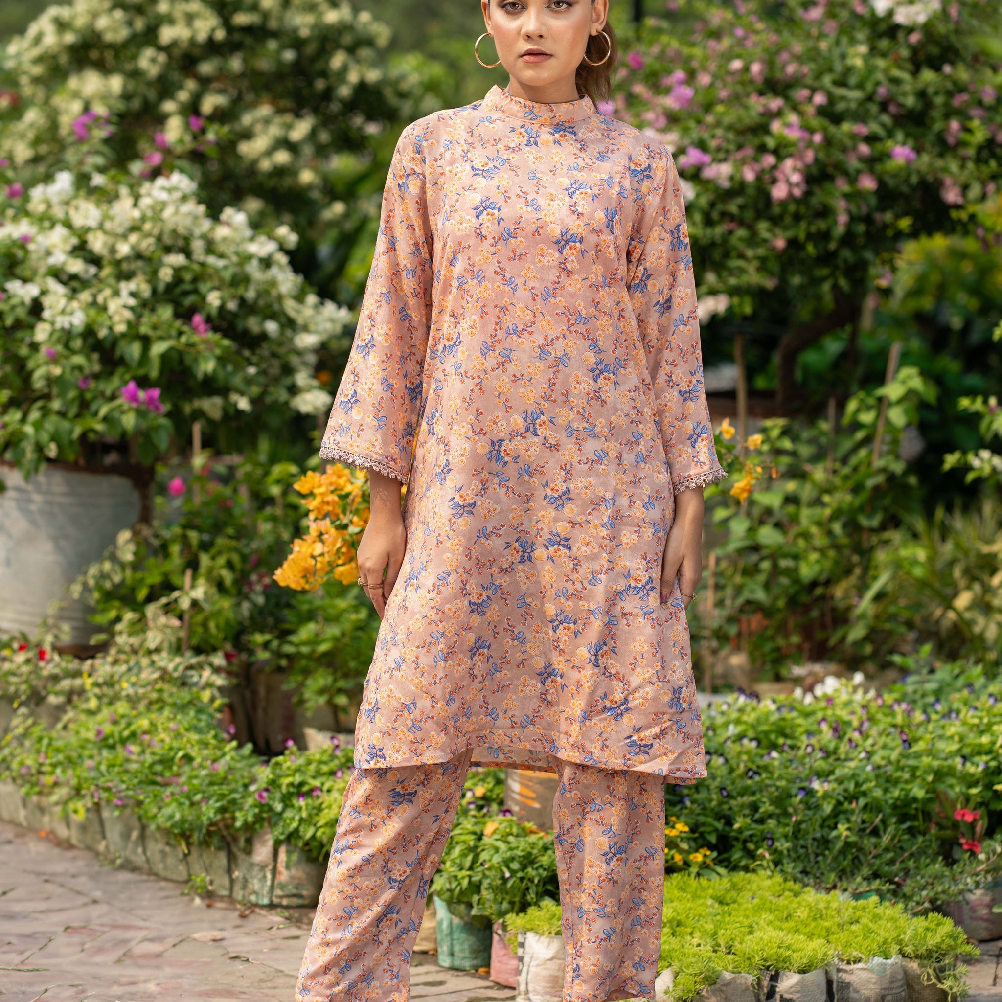 Blossom Peach Floral 2 PC
